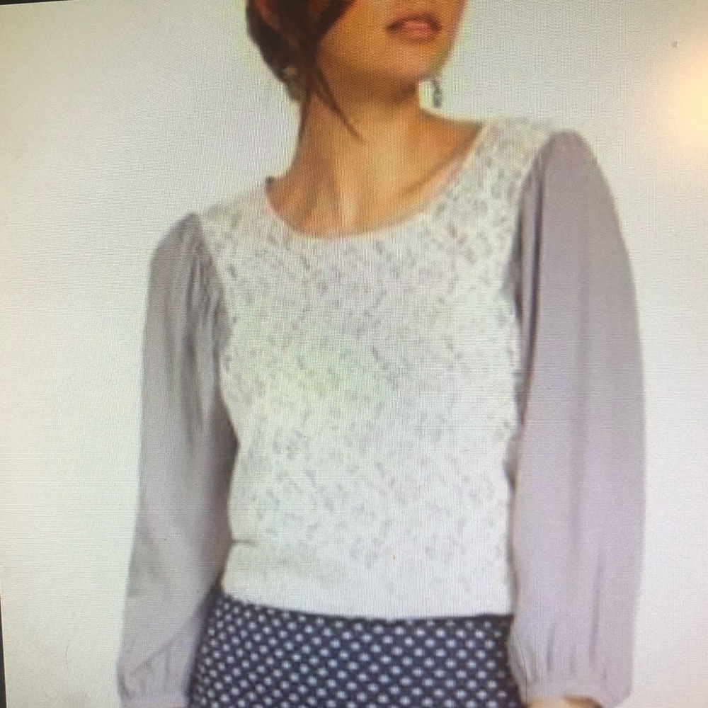 Anthropologie Mauve Lace Top